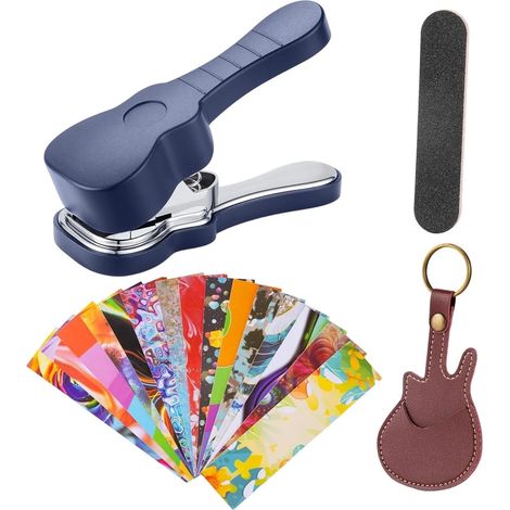 Poinçon Pour Médiator Guitare Kit d'Outils Artistique Tendance et Coloré Kit de création de médiators guitare Idéal Pour Anniversaires Fêtes Artisanat École (1/5)