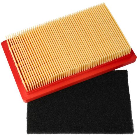 Vhbw – Set de filtres à air pour tondeuse Viking HB 560, HB 585, LB 540 – 1 préfiltre et 1 filtre – Dimensions 14,5x8,5x2,8cm noir/orange (1/4)