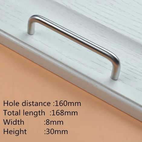 Poignées de porte en acier inoxydable en forme de U (160 mm), boutons de commode, boutons et poignées de placard de cuisine pour meubles, diamètre 8 mm, HomeDeco (1/5)
