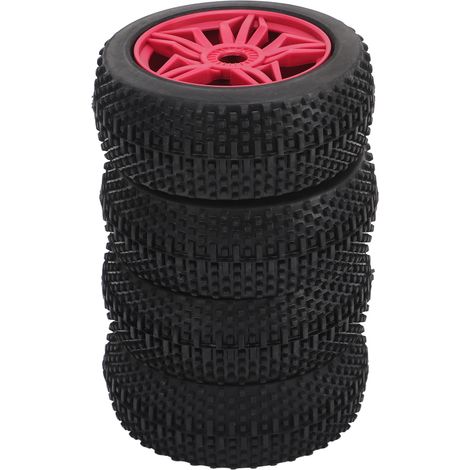 Quatre pneus pour voiture télécommandée, offrant une adhérence stable et un excellent amorti. Profil irrégulier et renforcé. Conception universelle, compatible avec les voitures télécommandées à l'éch (1/5)