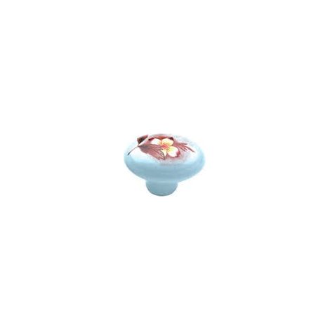 Pomolo porcellana ovale fiore mr pezzi 1 - masidef