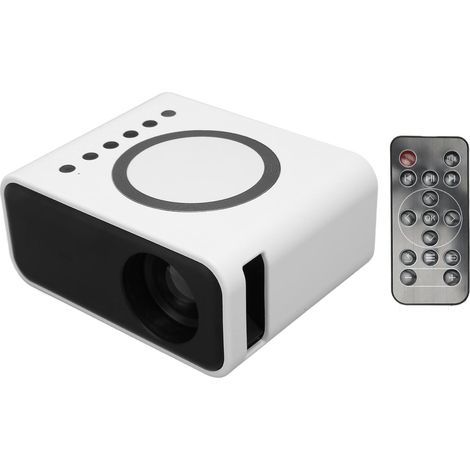 Mini projecteur portable Full HD 1080p LED pour home cinéma, compatible iOS, Android et ordinateurs portables, blanc, prise européenne. (1/5)