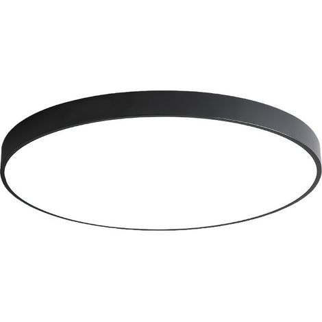 Plafón LED con detector de movimiento para exterior, balcón, garaje, pasillo, entrada, lámpara automática, luz redonda, fácil instalación, plafón 6000k blanco frío, 18w, Ø30cm negro