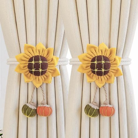 Clip decorative per marsupio con motivo a girasole per la cameretta dei bambini (2 pezzi, marroni)