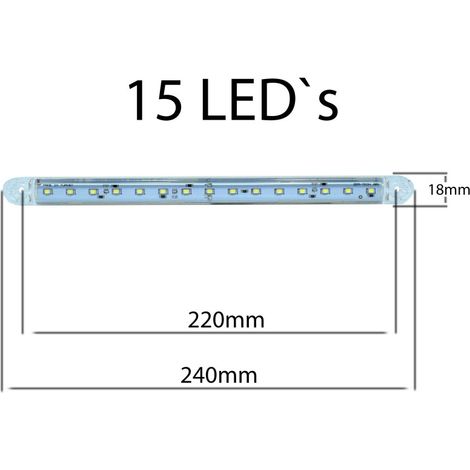 Seitenmarkierungsleuchte FR0306B, 15 LED 12-24V 240mm, weiß