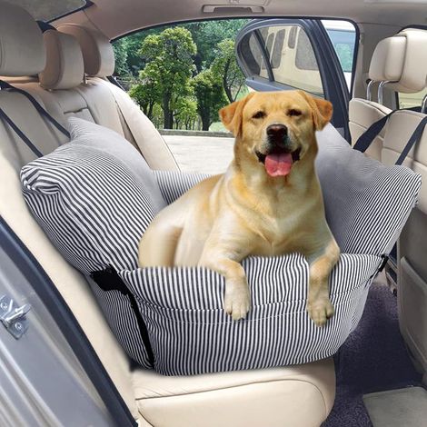 MINKUROW Hunde-Autositz-Rückensitzschutz – Reisebett mit Sicherheitsleine, Haustier-Autositz – Sofa für mittelgroße Hunde und erwachsene Katzen, abnehmbar und waschbar (1/3)