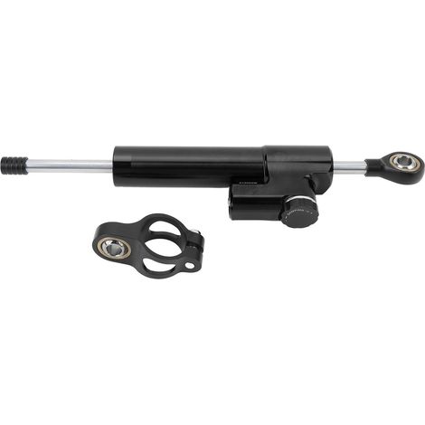 Jeffergarden Amortisseur de direction de moto réglable, stabilisateur universel amélioré, adapté aux motos, noir
