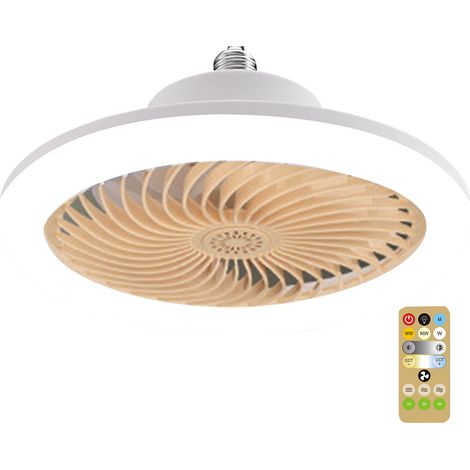 Intelligente, ferngesteuerte LED-Lüfterleuchte mit E27-Schraubgewinde, dimmbar, für Schlafzimmer und Aromatherapie