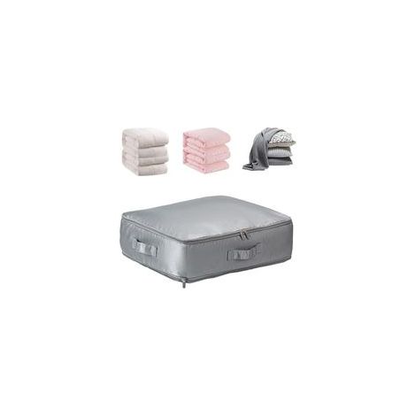 Sacchetti di compressione, grande sacca portaoggetti, per riporre piumoni, sacca di compressione da viaggio, copertura da viaggio, adatta per piumoni e vestiti - Grigio scuro M (1/5)