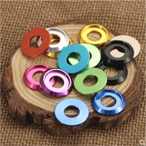 10 rondelles à tête bombée en aluminium colorées M2 M2.5 M3 M5 M6 (1/5)