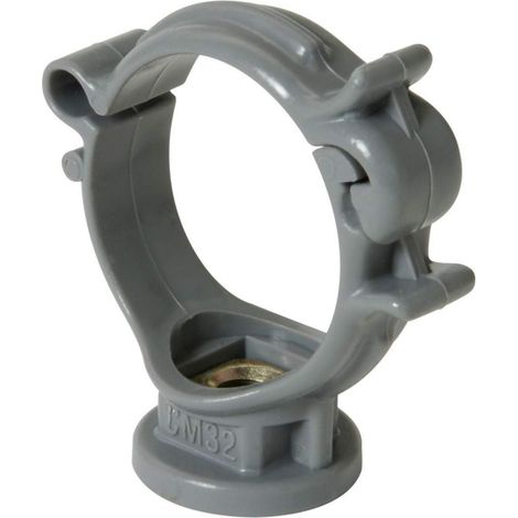 Nicoll – Collier de serrage monobloc Ø40 gris – Moulé en polypropylène – Amortissement des bruits – Fixation par clipsage manuel