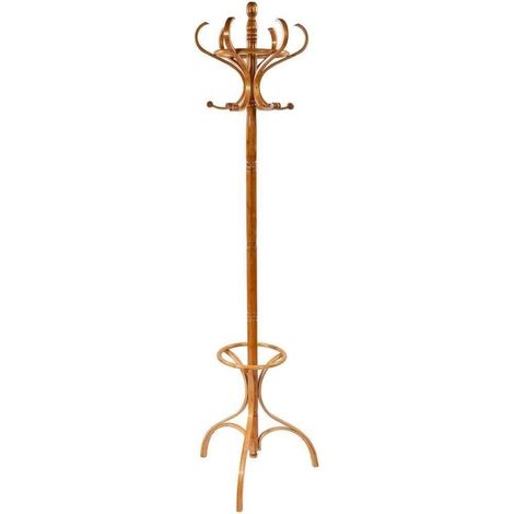 Perchero de pie de madera marrón 31x44x179hcm