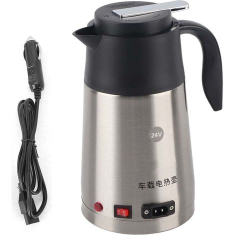 [JAMAIS UTILISÉ]1.2L 24V Portable Truck Car Electric Kettle Boiling Coffee Water Heater Heating Cup Mug--