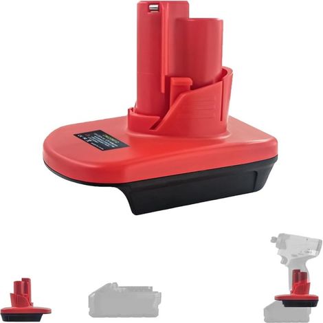 Adaptador de batería Milwaukee M18 a M12, convertidor para herramientas de 12 V, permite el uso de baterías de 18 V en herramientas M12, compacto. (1/5)