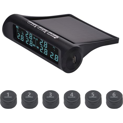 Système de surveillance de la pression des pneus, système de surveillance des véhicules de fret à 6 roues à énergie solaire pour camion, camping-car, bus, camion en vrac (1/5)