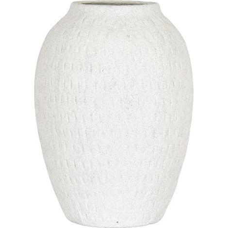 Ashen Medium Tall Vase - Ceramic - L20 x W20 x H27 cm - White