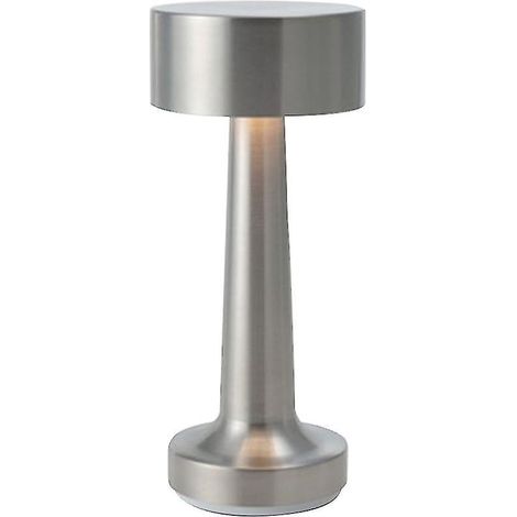 Berührungsempfindliche, dimmbare, kabellose Tischleuchte im Retro-Stil mit hantelförmiger LED, ideal für Bars und Hotels (silber).