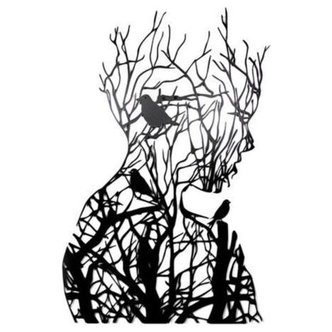 BUNTHAUS Art mural abstrait en métal arbre de vie 50 x 50 cm – Peinture antirouille noire – Décoration murale intérieure et extérieure (1/4)