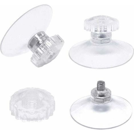 Lot de 30 ventouses avec filetage et écrous moletés Ø 45 mm, transparentes, pour voiture, camping, fenêtre, pare-soleil (1/4)