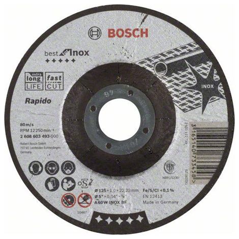 Bosch Trennscheibe gekröpft Best for Inox Rapido A 60 W INOX BF 125 22,23 1 mm - 2608603493 (1/5)