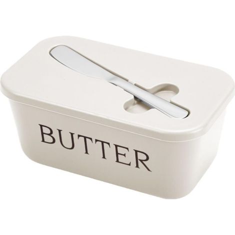 ZHIJIA PREMIUM boîte conservation beurre fromage rectangulaire blanche 1 pièce 16,7×9,7×7,4 cm fermée couteau inox ménage cuisine occidentale (1/5)