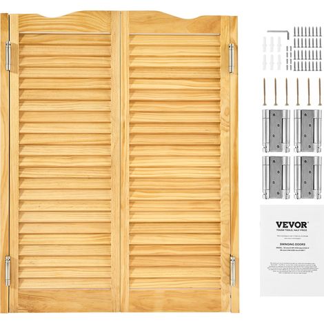 VEVOR Saloontür, 805x28x1060 mm, Schwingtür mit Scharnieren & Beschlagsatz, Flügeltür, einfach zu installieren, gewölbte Innenschwingtüren für Cafes, Flur, Küche, Bar, Pub, Eingang, Holzfarbe (1/5)