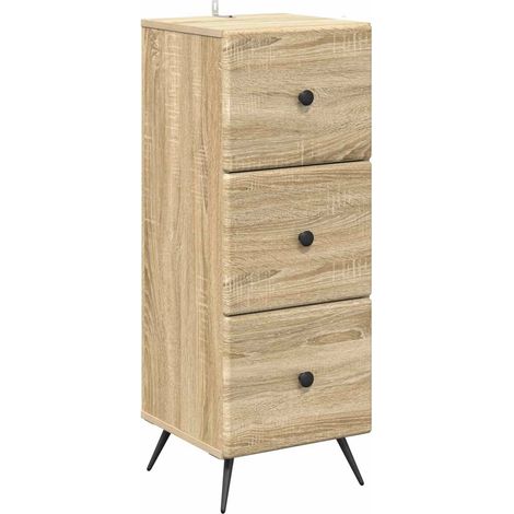 vidaXL Mobile con Cassetti Rovere Sonoma 33 x 34,5 x 90 cm