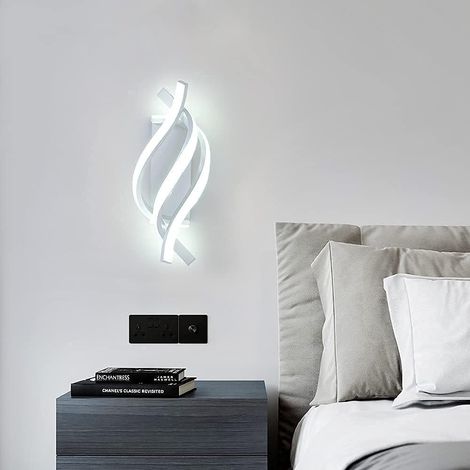 ZOLGINAH Lámpara de pared LED, 22W Lámpara de pared moderna para interiores, Lámpara de pared de metal creativa 1800LM para dormitorio Hogar Pasillo Sala de estar Escalera (Luz blanca) (1/5)