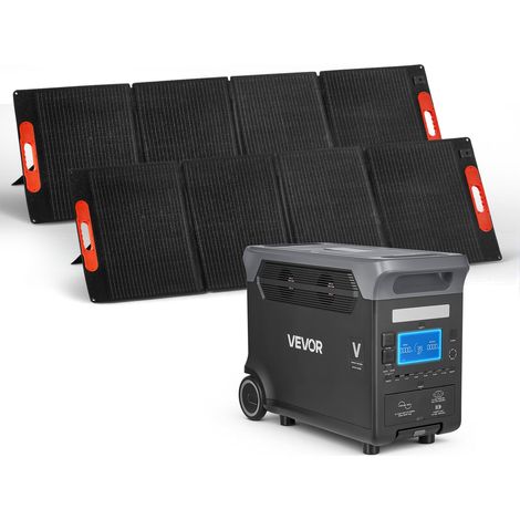 Station Électrique Portable 3000 W Générateur Solaire Portable 2 Panneaux Solaires 200 W Batterie Secours LiFePO4 3072 Wh pour Urgence Domestique, Camping, Voyage Camping-car, 13 Ports de Sortie (1/5)