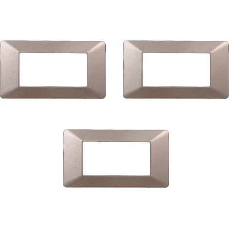 gloca Placche Plastica Compatibili Plana (3 Pezzi Acciaio bronzato, 4 Posti) (1/4)