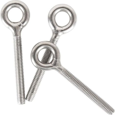 10PCS M6 304 Anneau en acier inoxydable longue vis tige filetée boulon à anneau (1/5)