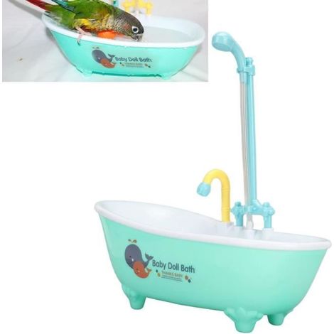 SEC Baignoire pour Oiseaux,Baignoire pour perroquets,Salle de Bain avec Jouet,pour variété d'oiseaux (1/4)
