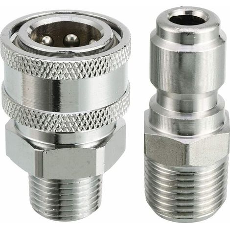 Kit adaptador de conexión rápida para hidrolavadora de alta presión, rosca macho de 9,5 mm, 5000 PSI, kit de conexión rápida de 3/8'' - Macho - LIAIKI
