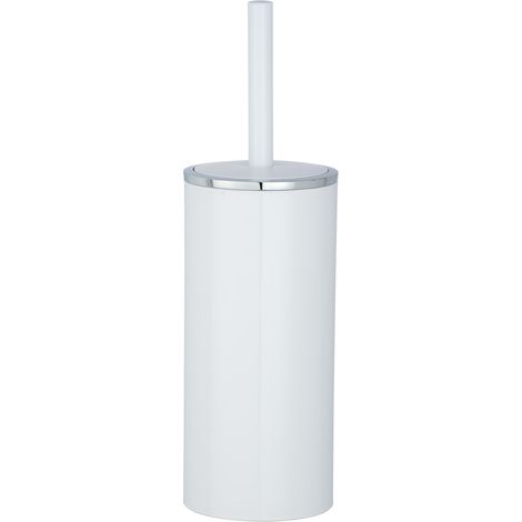 Wenko – Brosse WC silicone blanche – Tête remplaçable Ø 7,5 cm – Plastique durable et silicone antibactérien – Nettoyage en profondeur (1/5)