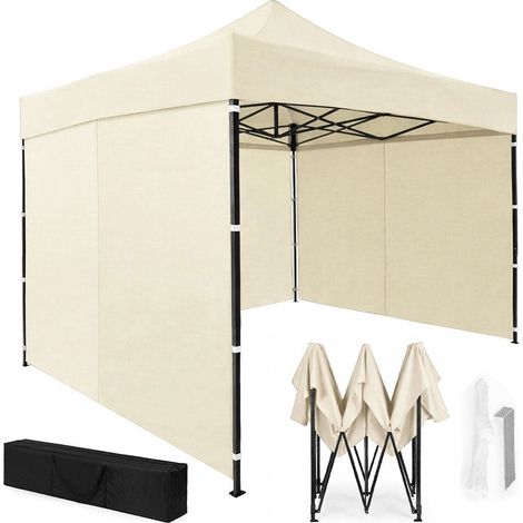 Tenda da giardino automatica a montaggio rapido, 3x3 m, beige, struttura in acciaio (1/5)