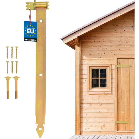 KOTARBAU® Cerniera a fascia 600 mm in acciaio zincato oro per porte da garage, persiane e gazebo
