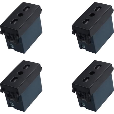 gloca Presa Bipasso 2+T 16A Compatibile Arké (4, Nero) (1/4)