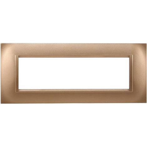 Plaque compatibles Bticino Livinglight 7 modules plastique carré couleur or