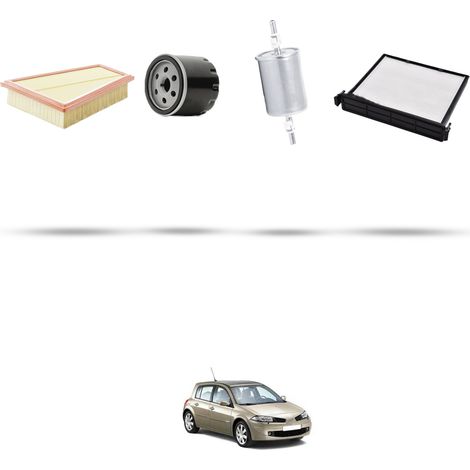 Kit tagliando 4 filtri compatibile con Renault Megane II 1.4 16v 60kw Dal 2002 (1/5)