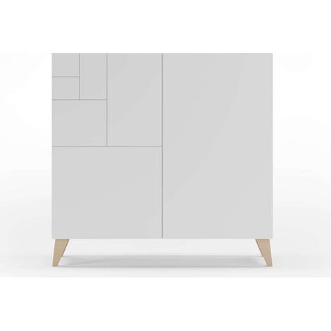 Recibidor zapatero modelo 512 acabado roble claro/blanco, 90x90x27 (alto x ancho x fondo) (1/3)