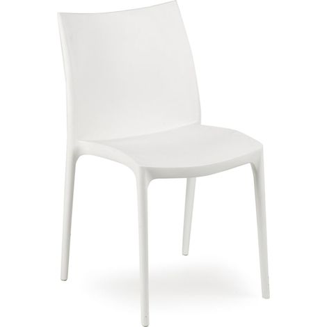 Dmora - Sedia da esterno 0, Seduta da giardino, Sedia per tavolo da pranzo, Poltrona outdoor, 100 % Made in Italy, Cm 46x54h82, Bianco
