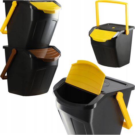 KADAX Recycling-Eimer, 25L Mülleimer mit Deckel, 2 Stück 25l (1/5)