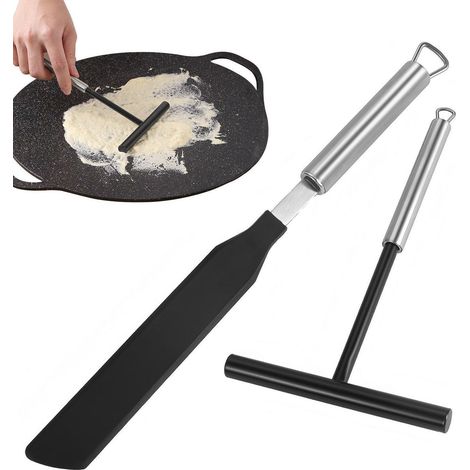 Crêpes Verteiler & Spatel Set aus Edelstahl und Silikon