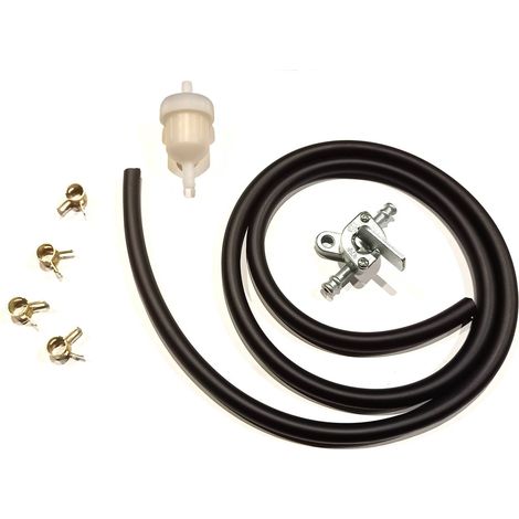 Kit de filtro de combustible + grifo + manguera de 1 m + abrazaderas para quad, ATV y scooter.