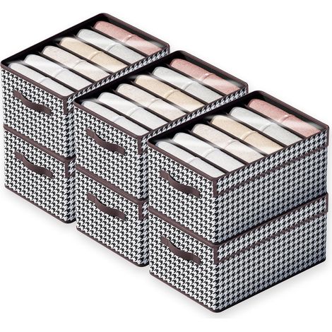 Boîte de rangement pour vêtements 6 pièces, boîte de rangement pliable pour tiroirs à vêtements, boîte de rangement pour sous-vêtements (6 couches) (1/5)