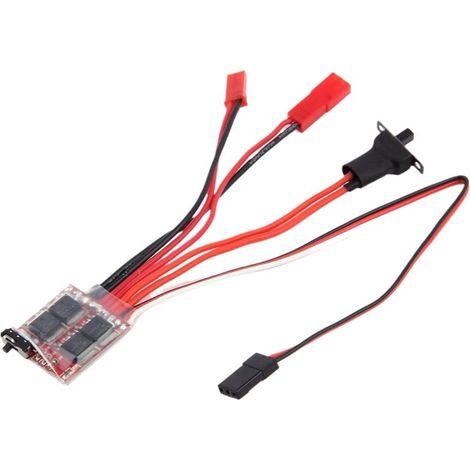 Contrôleur de vitesse électronique pour moteurs à balais Design Pack-and-Play haute efficacité, régulateur de conduite pour véhicules RC – Convient pour voitures, bateaux et chars radiocommandés (1/5)