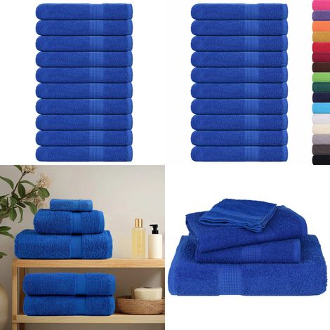 vidaXL Saunatücher 10 Stk. Blau 80x200 cm 360 g/m² 100% Baumwolle (1/5)