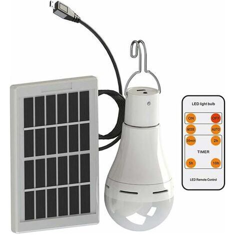 Lanterne de tente rechargeable avec lampe suspendue portative alimentée à l'énergie solaire avec éclairage de contrôle à distance pour le camping (7W) (1/5)
