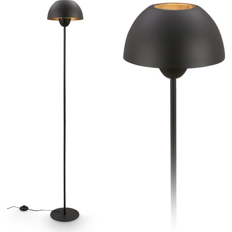 Lampadaire avec interrupteur à pied, douille E27, max. 10W, lampadaire sur pied salon, lampe sur, lampadaire salon, 25 x 156,5 cm, noir (1/5)