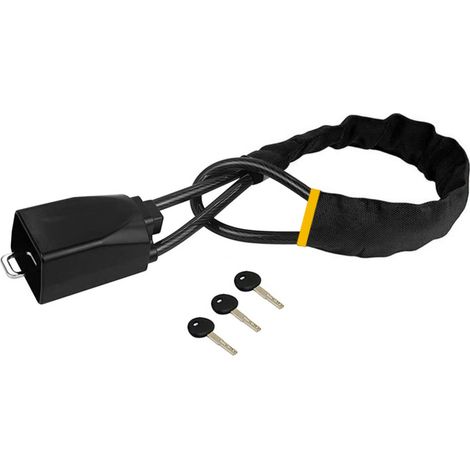 Antivol de volant universel avec 3 clés pour voiture, SUV, fourgonnette, voiturette de golf et camion (noir) (1/5)